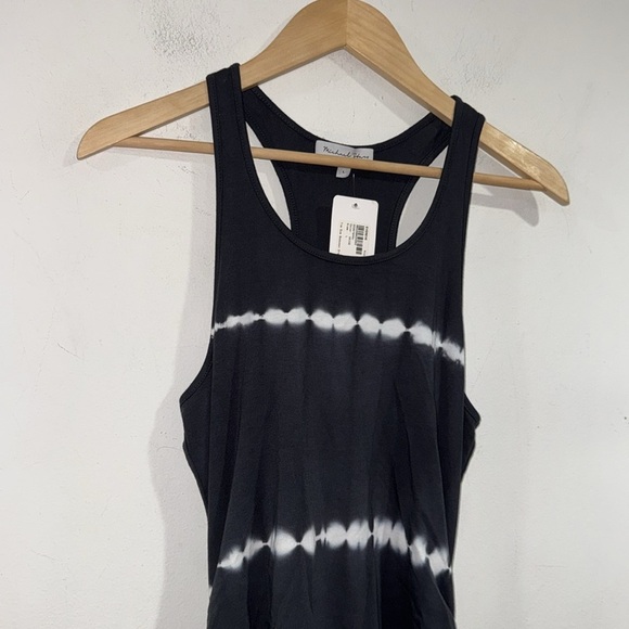 Michael Stars dress  Tie Dye Midi Tank body on Gray White Ruched Size Large - Picture 2 of 5